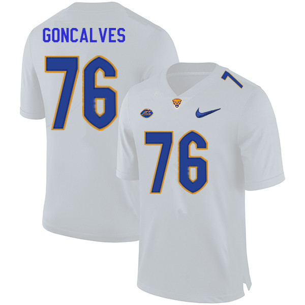 Men #76 Matt Goncalves Pitt Panthers College Football Jerseys Sale-White
